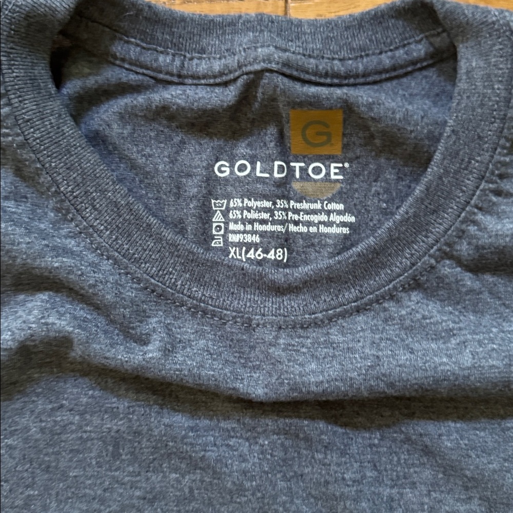 Gold Toe Men’s Heather Charcoal Short Sleeve Crew Tee - Picture 2 of 5